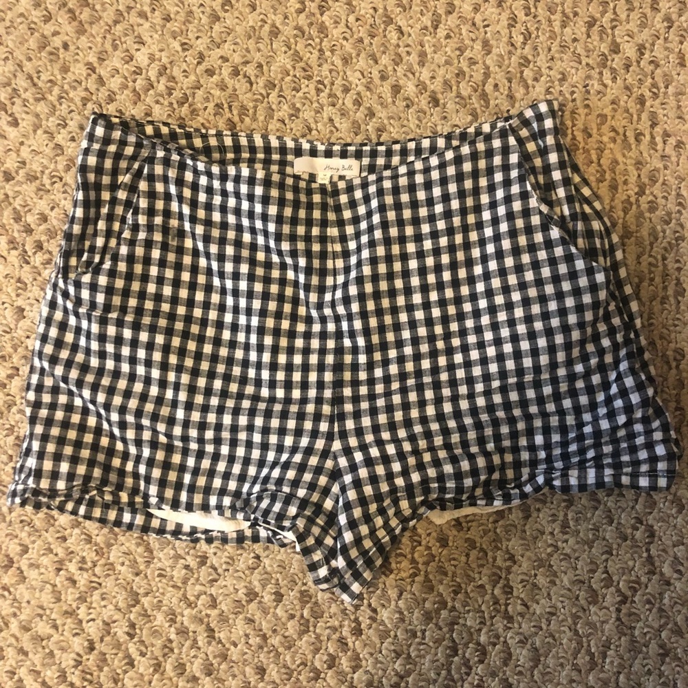 Black and white checkered shorts